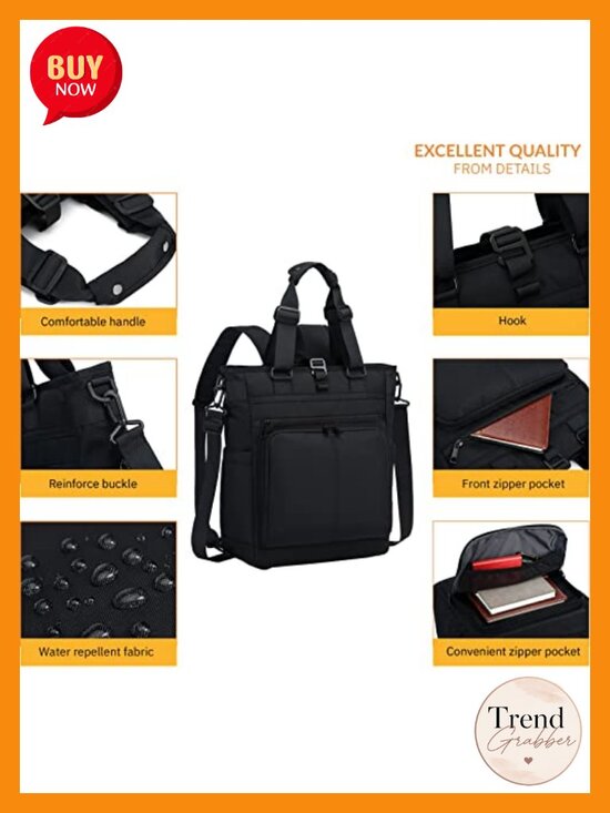 Convertible Laptop Backpack Tote Messenger 15.6\